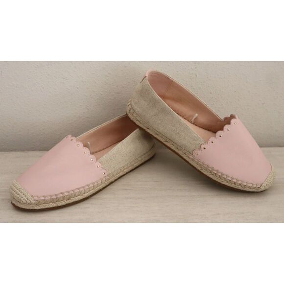 Kate Spade Women Sz 5.5B Pink Gwendolyn Scalloped Espadrille Leather Flats - Picture 14 of 14